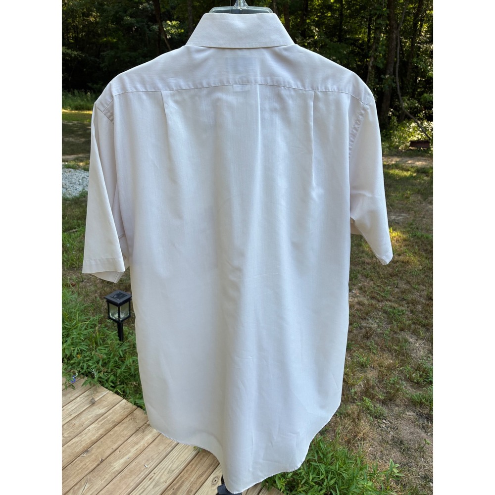 Vintage Allyn St. George for Van Heusen Shirt Cream Ivory Short Sleeve Button Up - Picture 5 of 6